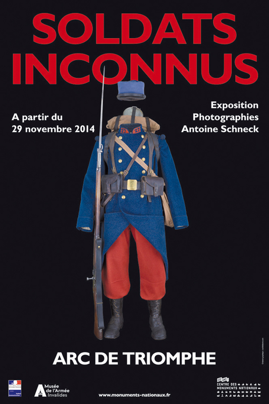 Affiche Soldats inconnus à partir du 29 novembre 2014 à l'Arc de Triomphe - Exposition, photographies, Antoine Schneck