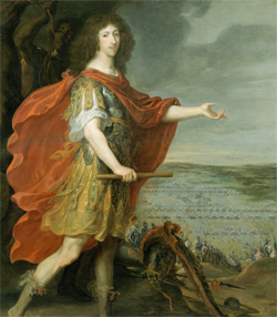 Tableau de Van Egmont représentant Louis de Bourbon devant le champ de bataille de Rocroi
