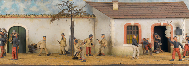 maquette d'une caserne militaire vue d'ensemble