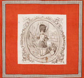 photographie mouchoir illustré prince impérial en costume de tambour