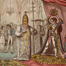 Caricature de Napoléon se couronnant empereur par Cruikshank