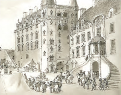 Dessins originaux de François Place, créés pour l'exposition Mousquetaires ! retraçant l'arrestation de Fouquet.