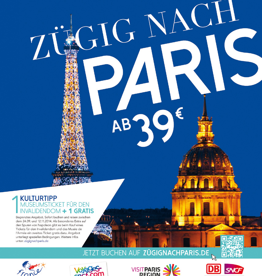 Affiche publicité allemande - Zügig Nach Paris