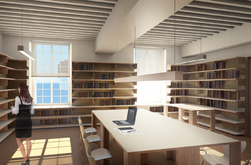 photo montage de la future salle de lecture
