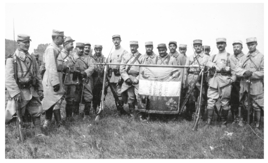 Photo du drapeau du 262e régiment d’infanterie pendant la Grande Guerre