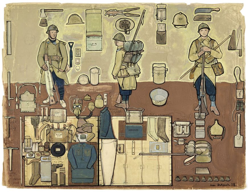 Equipement d'un soldat du 15e bataillon de chasseurs alpins, Jean Pierre Henri Delpech © Paris - Musée de l'Armée, Dist. RMN-Grand Palais / Emilie Cambier