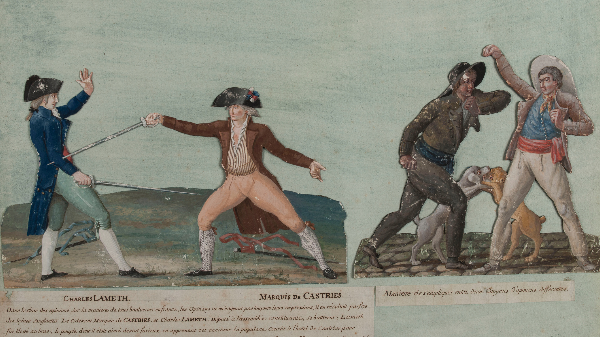 Jean-Baptiste Lesueur (1749-1826), "Duel de Charles de Lameth et du marquis de Castries", le 12 novembre 1790, France, Paris, musée Carnavalet