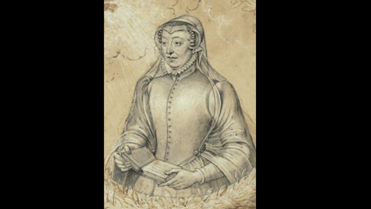 Antoine Caron, Portrait de Catherine de Médicis en veuve (détail), 1561-1574, Musée du Louvre, Paris