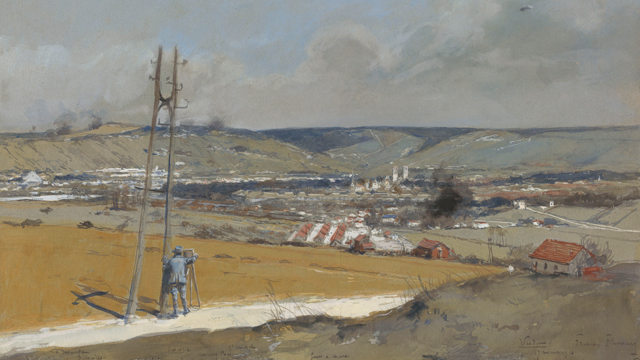 François Flameng, Verdun, vue prise du fort de la Chaume (détail)