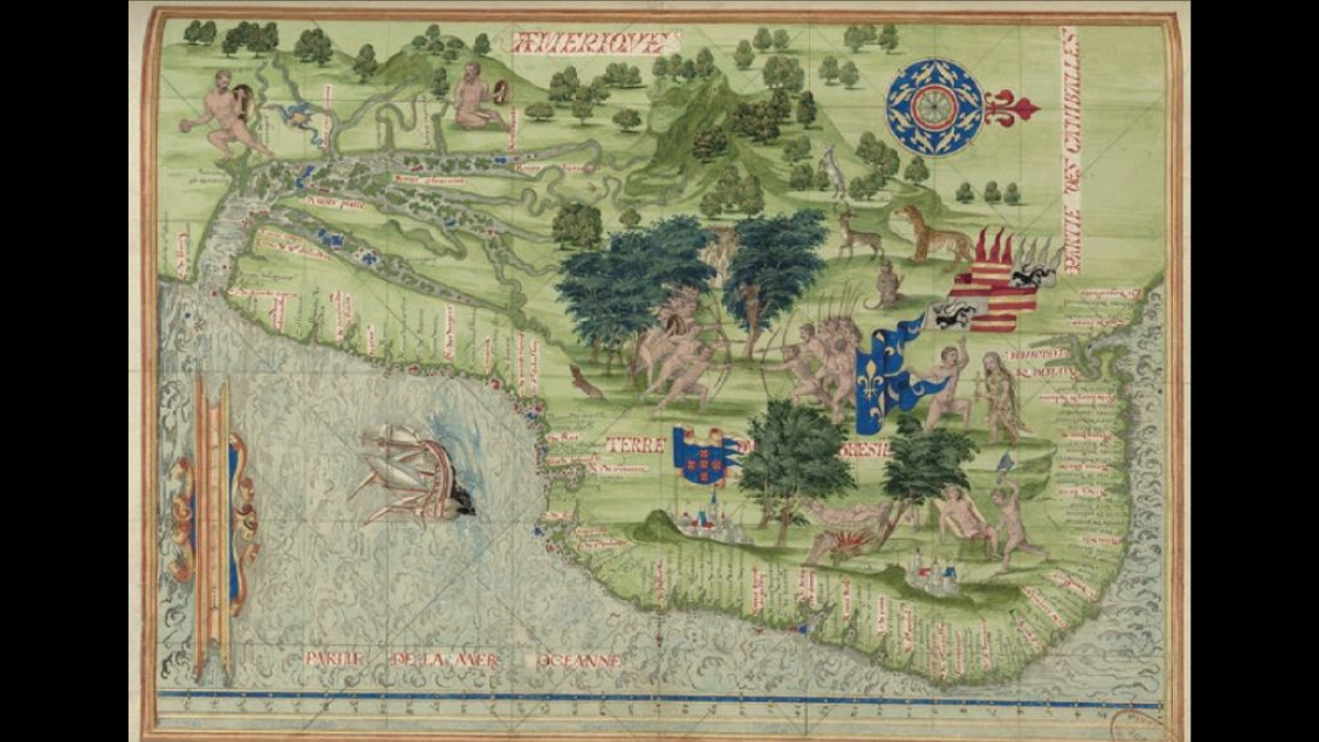 Guillaume Le Testu, Cosmographie universelle selon les navigateurs, tant anciens que modernes…, 1556, Vincennes © Service historique de la Défense, D1Z14