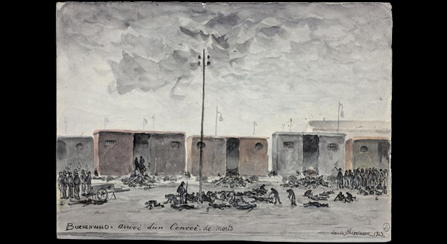 Buchenwald. Arrivée d’un convoi de morts