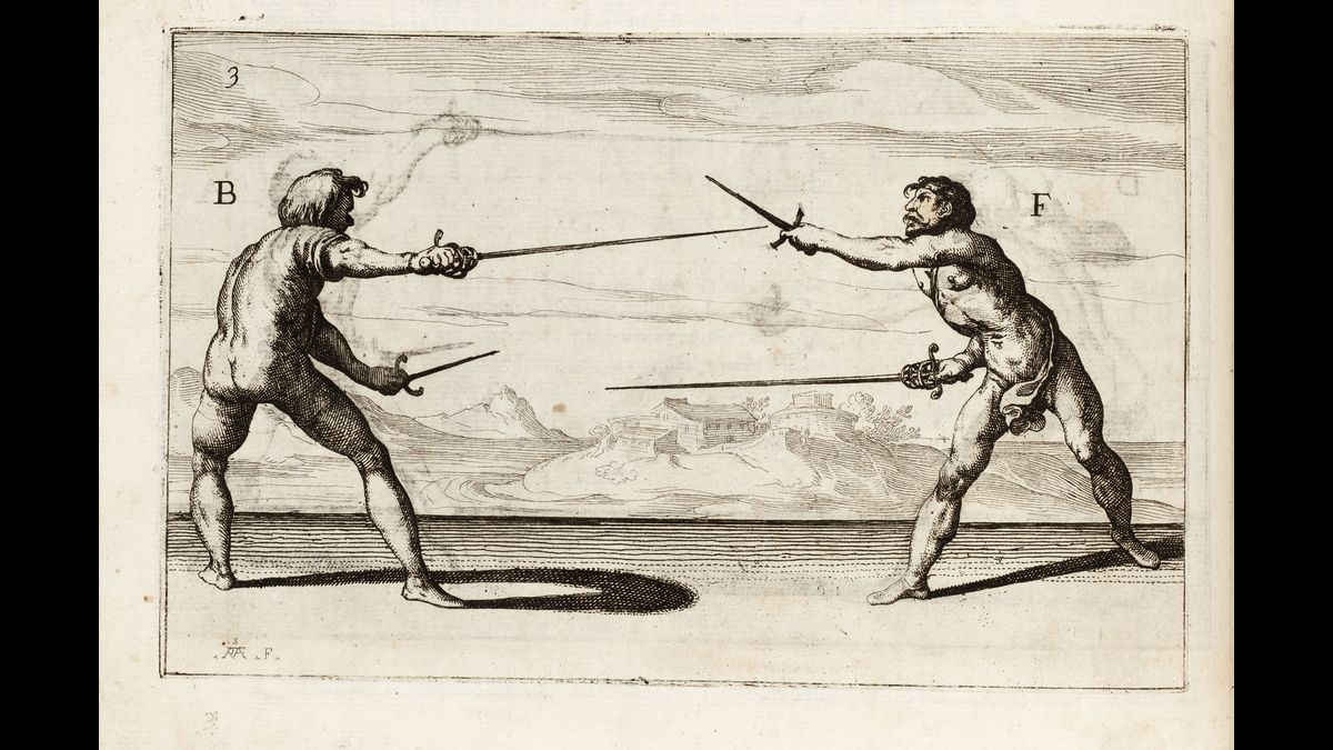 Grand Traité de l'Art de l'Escrime, "Gran Simulacro dell Arte e dell'Uso della Scherma" de Ridolfo Capo Ferro da Cagli (C) Paris - Musée de l'Armée, Dist. RMN-Grand Palais / image musée de l'Armée