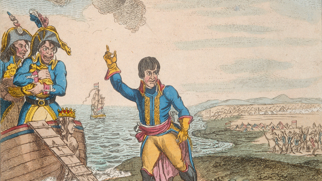 James Gillray, Buonaparte leaving Egypt (détail)