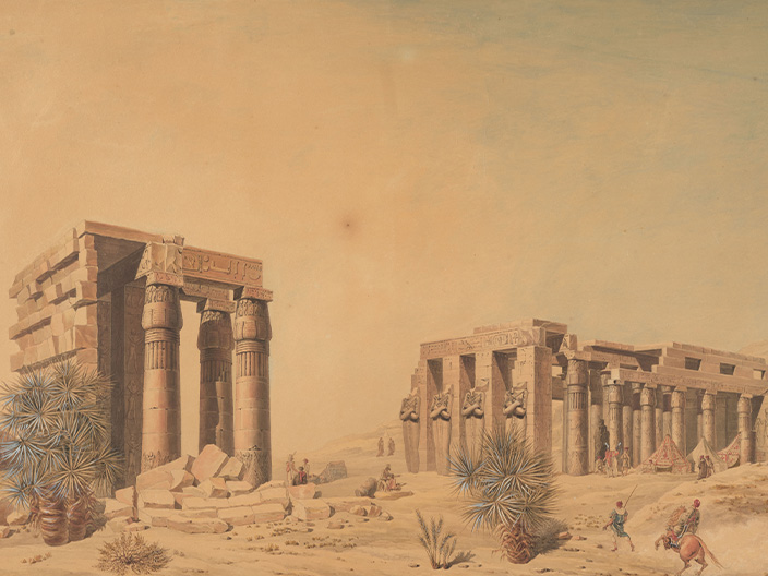 Thèbes. Memnonium. View of the tomb of Osymandias and part of the Libyan mountain range. Prise du nord-est (322) © Paris - Musée de l'Armée, Dist. GrandPalaisRmn_Émilie Cambier