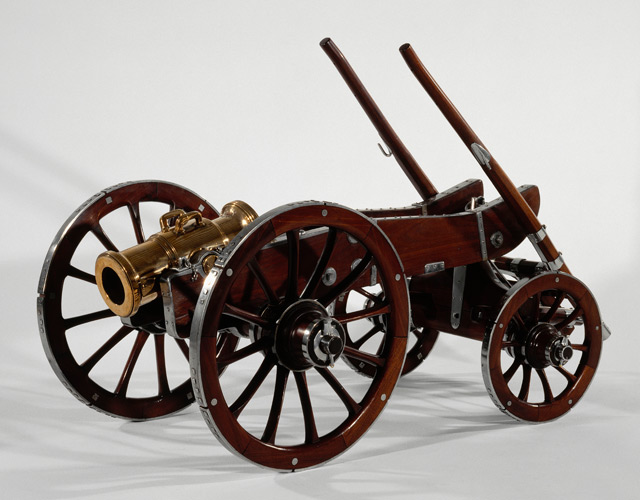 Canon En Fer Gribeauval Avec Caisson Et Seau à Poudre - 1er Empire, Occasion