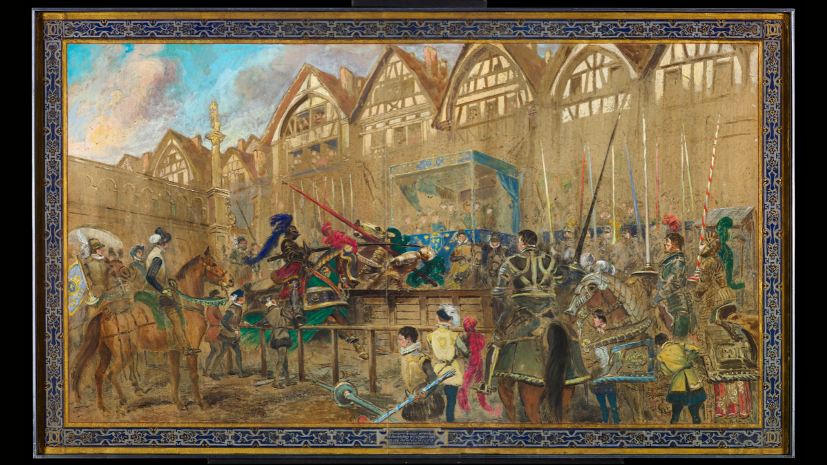 Edouard Detaille (1848-1912), "Mort d'Henri II en 1559, lors du tournoi de l'Hôtel des Tournelle", vers 1900, legs d'Edouard Detaille en 1916. Paris, musée de l'Armée