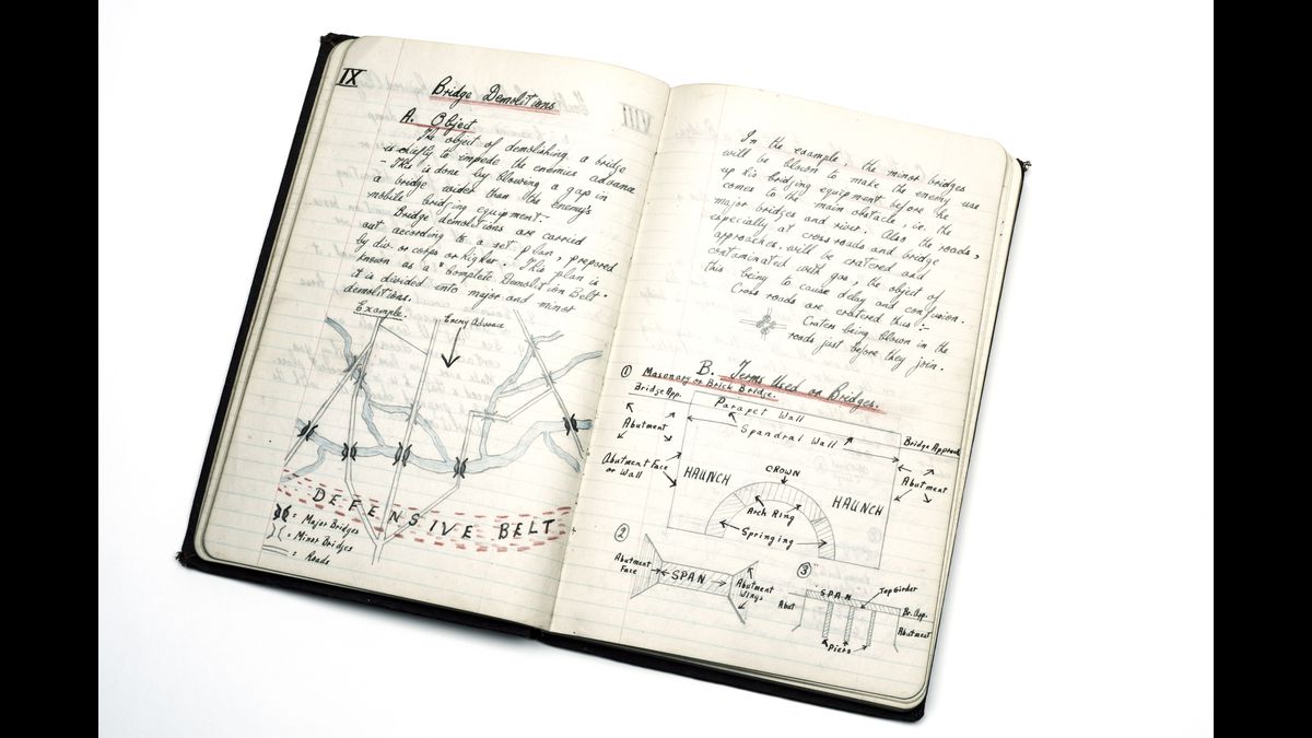 Manuel de sabotage - le chapitre IX est consacré à la démolition des ponts / Maldon, Combined Military Services Museum U. K. © Paris - Musée de l'Armée, Dist. RMN-Grand Palais / Pascal Segrette