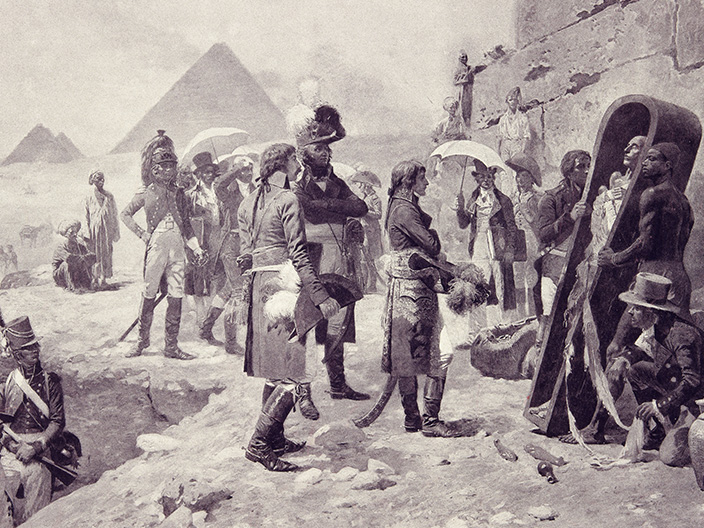 Napoléon Bonaparte devant les pyramides, contemplant la momie d'un roi (1798) © Paris - Musée de l'Armée, Dist. GrandPalaisRmn_Émilie CambierBD
