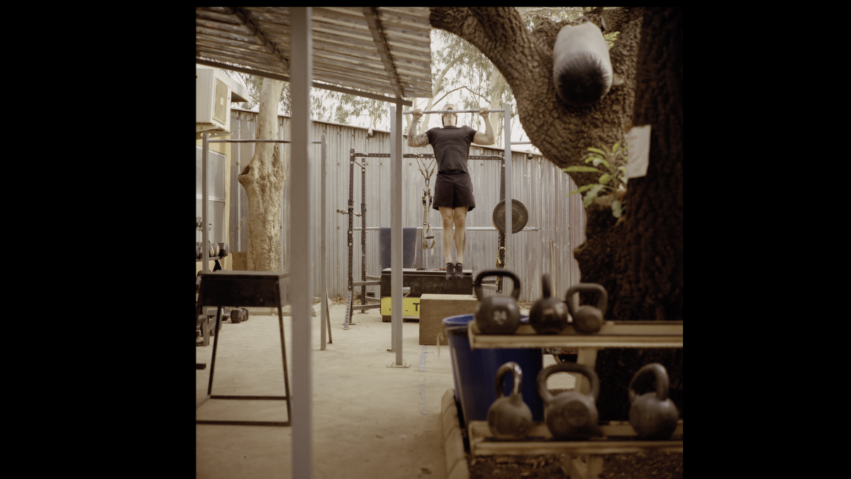 "Physical training session on the base" © Edouard Elias, Musée de l'Armée