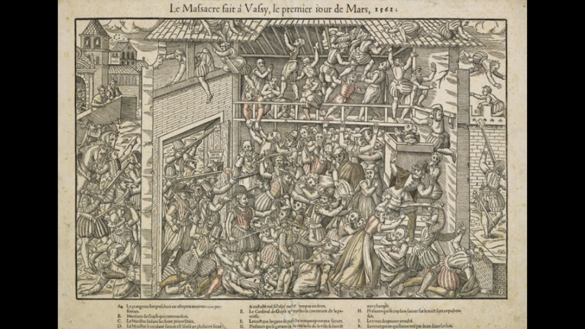 Jacques Tortorel, Jean-Jacques Perrissin, "Le Massacre fait à Vassy, le 1er mars 1562", 1569, Château de Pau © Paris - Musée de l’Armée, Dist. RMN-Grand Palais / Émilie Cambier